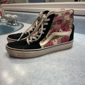 floral high-top vans